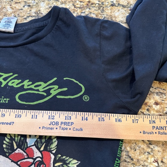 ED HARDY vintage Black SKULL ROSE Long Sleeve T-Shirt Tunic size medium - Picture 3 of 5